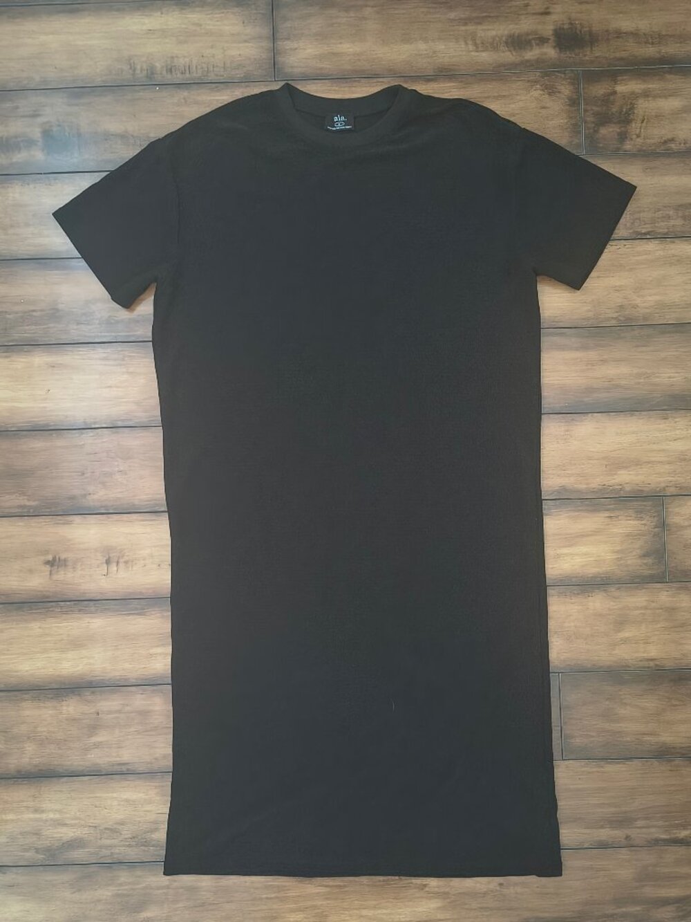 Dressed in LALA Black Maxi T-Shirt Dress Size M Stretch